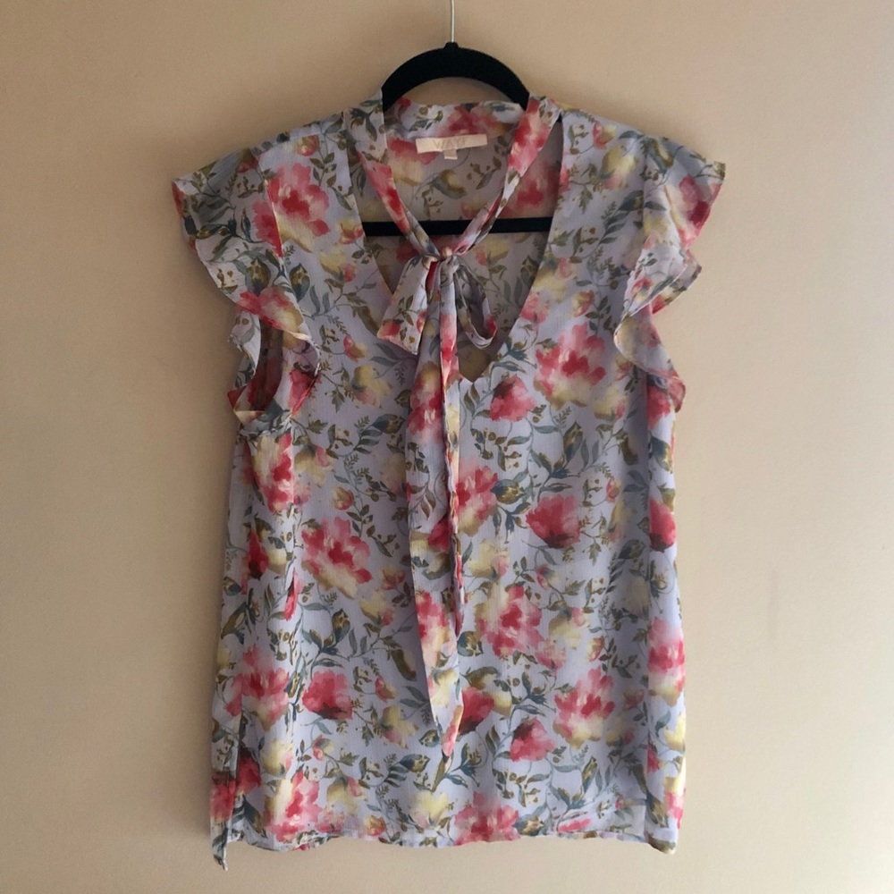 Tie collar blouse